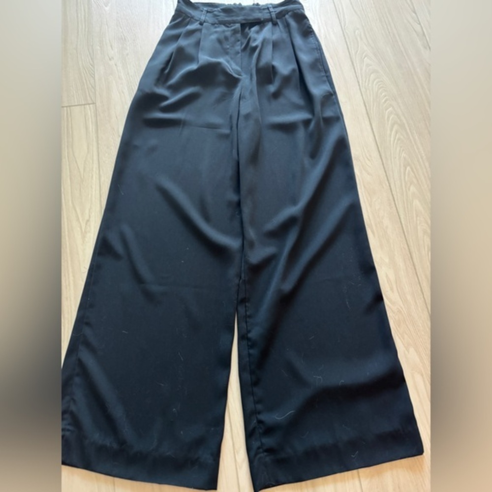 Women's Black Wide-Leg Trousers - Classic Tailored Style